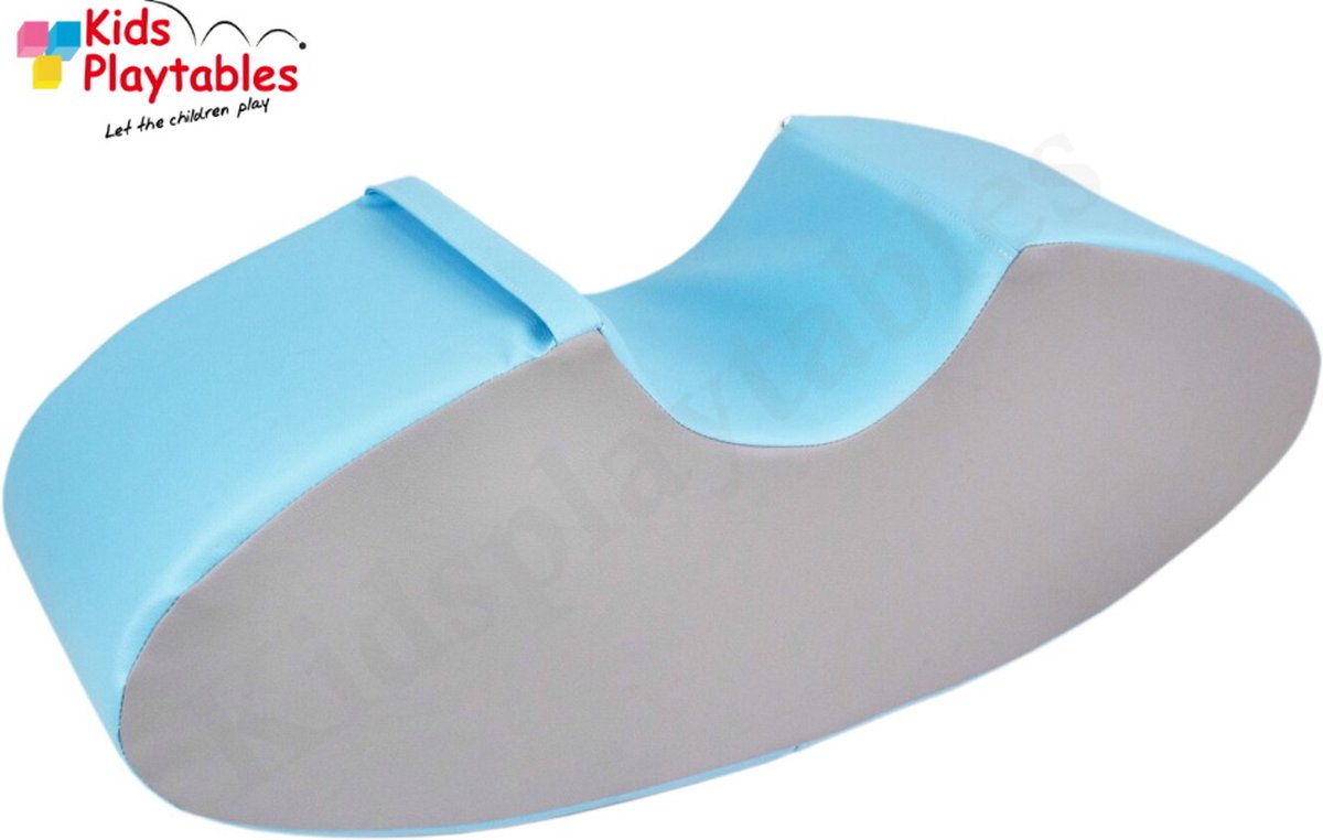 Soft Play Foam Schommelwip blauw-grijs | rocker | wipwap | foamblokken | bouwblokken | Soft play speelgoed | schuimblokken